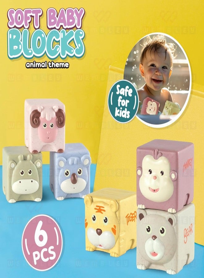 ويمبلي مجموعة استحمام ويمبلي الناعمة للأطفال، 6 قطع، لعبة حيوانات عائمة قابلة للضغط، آمنة وخالية من مادة BPA، لعبة حسية تعليمية، تدعم المهارات الحركية والتنسيق بين اليد والعين، وسيلة ممتعة للتعلم وتخفيف آلام التسنين - Image 5